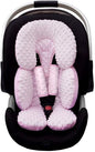 Pro Goleem Infant Car Seat Head Neck Body Support, Ultra-Soft Minky and Microfiber Car Seat Strap Pads, Perfect for Stroller, 2-in-1 Reversible, Girls, Pink - color: Pink-p