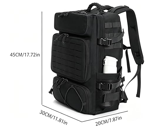 Tactical Backpack for Men, 35L Travel Military Backpack with Shoe Compartment, 1000D Water Resistant Molle Army Tactical Gear Assault Pack Bag Rucksack for Outdoor Survival Hiking Gym, Black - color: Black 35l