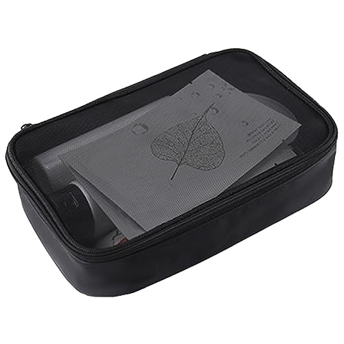 Mesh Makeup Bag, Breathable Mesh Zipper Toiletry Bag, See Through Makeup Bag Organizer, Black Travel Bag (Large) - color: Black Mesh, size: Large