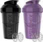 VELOMIX -2 Pack- 20 oz Protein Shaker Bottles for Protein Mixes - 2x Wire Whisk | Leak Proof Shaker Cups for Protein Shakes and Pre Workout | Protein Shaker Bottle Pack (A9) Purple/Black - color: A9) Purple / Black