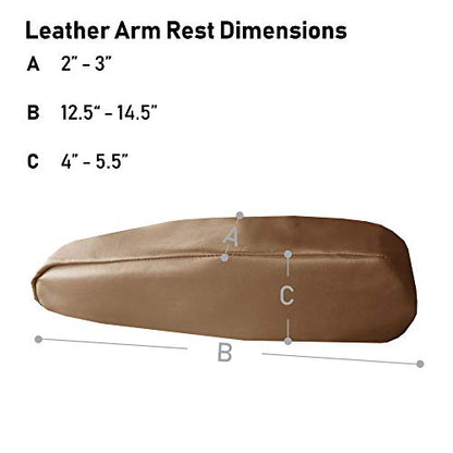 FH Group Premium Faux Leather Armrest Cover Semi-Universal Fit, One Pair, Set of 2 Tan - color: Tan, style: Armrest Cover