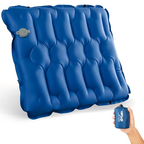HiiPeak Inflatable Soccer World Cup Seat Cushion, Lightweight Compact Stadium Seat Pad Camping Air Seat Cushion for Gym Football Themed Party Airplane Travel Backpacking Hiking Office Car(Blue) - color: Blue