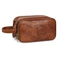 Husband Birthday Gift for Dad Him Men,Waterproof Custom Engraved Leather Toiletry Bag,Personalized Father Day Gift for Dad Husband,Groomsmen Anniversary Thanksgiving Christmas Valentine's Day-Browm L - color: Brown