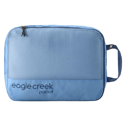 Eagle Creek Pack-It Reveal Clean/Dirty Cube M - Water-Resistant Dual Compartment Packing Cube With Internal Divider for Clean & Dirty Clothes - Travel Essentials - Blue Dawn - color: Blue Dawn
