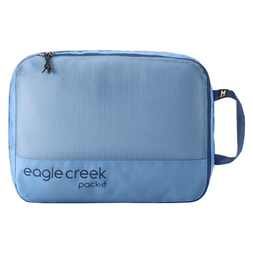 Eagle Creek Pack-It Reveal Clean/Dirty Cube M - Water-Resistant Dual Compartment Packing Cube With Internal Divider for Clean & Dirty Clothes - Travel Essentials - Blue Dawn - color: Blue Dawn
