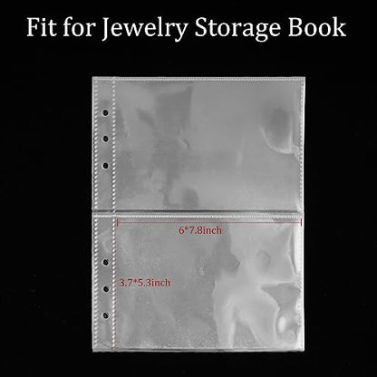 Clear Double-Sided Inner Pages for Jewelry Storage Book 6 Ring Binder 24 Sheets 96 Pockets Photocard Protector - color: Clear - Inner Pages (2 Slots + 24 Sheets)