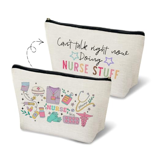 Nurse Makeup Bag for Purse, Nurse Appreciation Gifts Cosmetic Bag Travel Toiletry Bag for Women, Nursing Supplies for Nurses, Medical Nursing Zipper Makeup Pouch - color: Nurse