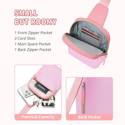 Birthday Gifts for 8 9 10 11 12 Year Old Teens Girls Kids, Fanny Pack Crossbody Bag Sling Belt Bags Purse, Dorm Travel Essentials for Girls Fashion, Preppy Tween Teen Girl Gift Trendy Stuff - color: Dark Pink & Pink