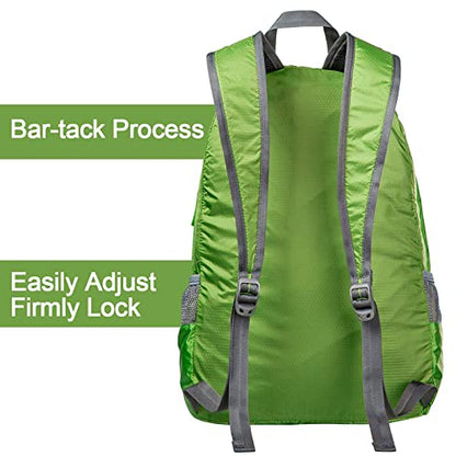 G4Free 20L Lightweight Packable Backpack Travel Hiking Daypack Foldable Backpack for Men Women - color: A-green