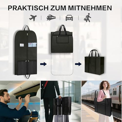 Travel Garment Suit Bag for Hanging Clothes, Suit bags for Closet Storage with Pockets Gusseted Garment bag for Men Suits Shirts Tuxedos Dresses, Suit Cover Bags With Handles and Zipper 43" 2 pack - size: 43" 2PK