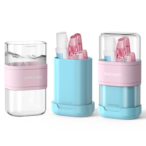 Toothbrush Travel Case Kit,Portable Folding Tooth Brush Holder and Toothpaste Cover Container with Mouthwash Cup, Oral Clean Tools Organizer for Traveling, Bathroom, Camping, Business Trip(1Pack） - color: Blue