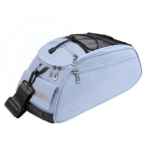 MOSISO Bike Rack Bag, Waterproof Bicycle Trunk Pannier Rear Seat Pouch Cycling Bike Carrier Backseat Storage Luggage Saddle Shoulder Bag - color: Airy Blue