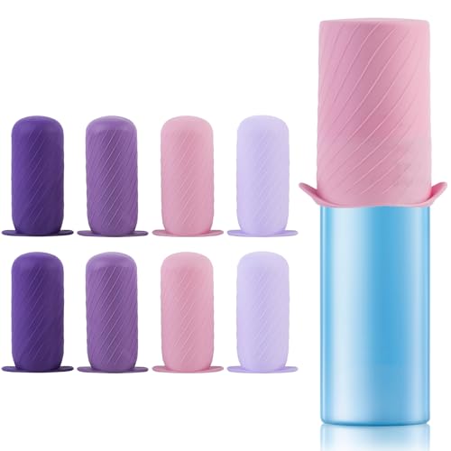 Mrsdry Bottle Covers for Travel, Leak Proofing, Travel Size Container Silicone toiletry sleeves, Leak Locks Travel Accessories for Shampoo Wash Body Bottles and other beauty and personal care(8pcs) - color: Purple, size: 8Pack