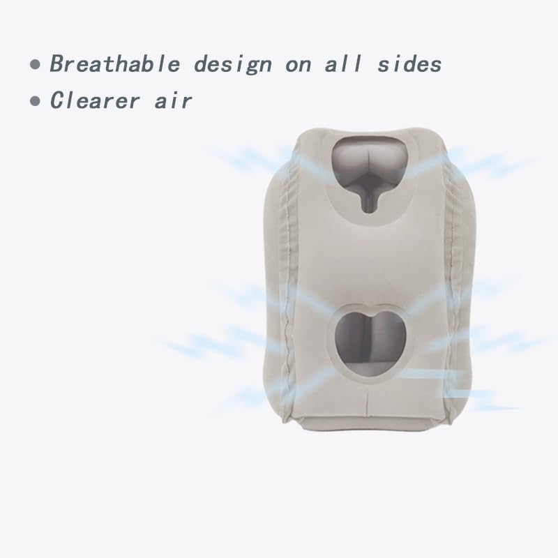 Inflatable Travel Pillow for Airplanes-Neck Support Pillow for Long Flights, Portable & Comfortable Airplane Sleep Pillow, Blow Up Pillow for Travel, Office, Camping (Ergonomic Design, Easy to Carry)