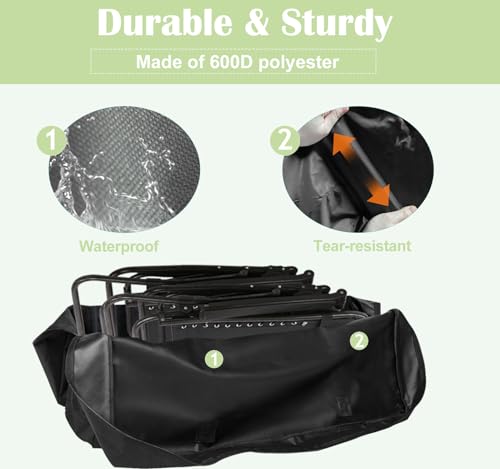 4/6/ 8 Foot Folding Table Storage Bag, Waterproof Heavy Duty Large Carrying Bag for Folding Tables, Picnic/Camp Tables Cover with Durable Zipper & Shoulder Strap, 31" D X 37" W X4.5 H, Black - size: 6FT Folding Table Bag