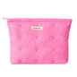 RSRSLEII Quilted Cotton Coquette Makeup bag, Coastal Granddaughter Aesthetic Cosmetic Bag, Cute Seashell Portable Travel Toiletry Pouch (10 Hot Pink) - color: 10 Hot Pink