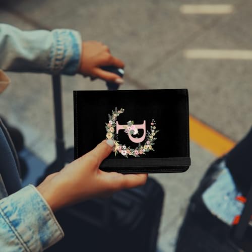 Cute Passport Holder and Holder Combo Passport Cover with RFID Blocking Women Men Compatible Wallet Credit Card Protector (Black-P) - color: Black-P