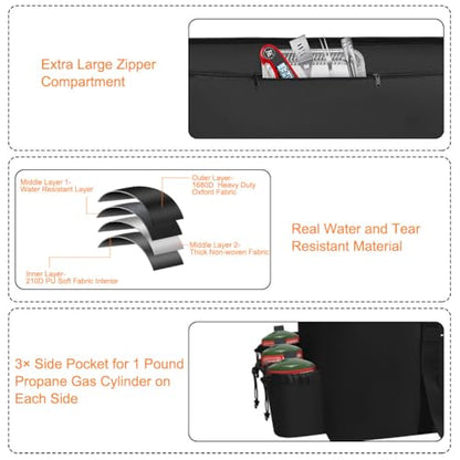Grill Carry Bag for Weber Q1000 Q1200 Liquid Propane Grill, 1680D Heavy Duty Water Resistant Outdoor BBQ Grill Bag, with Multi-pockets and Padded Handle