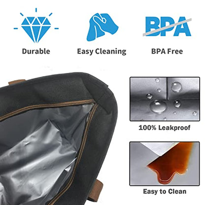 LHZK Jumbo Insulated Cooler Bag with Zipper, Collapsible Leak Proof Insulated Bag with Handles is Perfect for Grocery, Food Delivery, Beach, Picnic, Travel (50L, Black) - color: Black