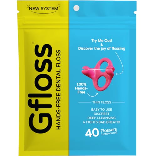 Gfloss Hands-Free Dental Floss - 40 Count - Easy to Use & Discreet Flossers for Adults | Travel Floss | Thin Soft Floss | Unwaxed Unflavored | PFAS-Free Oral Care - size: 40 Count (Pack of 1)