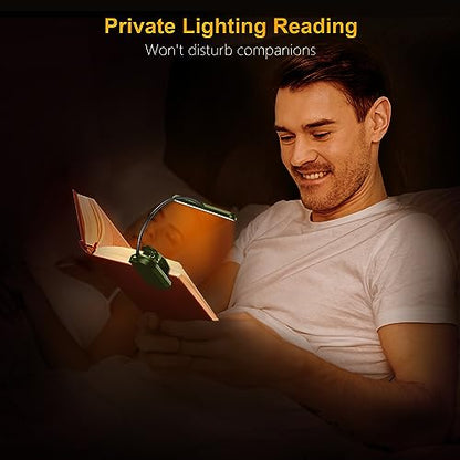 Gritin Rechargeable Book Light for Reading in Bed with 19 LED &Memory Function-Eye Caring 3 Color Temperatures,5 Brightness Levels,90 Hrs Runtime Flexible Goose Neck Clip on Light-Deep Green - color: Deep Green