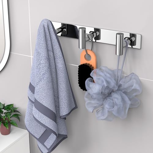 VAEHOLD Hat and Coat Wall Mount Rack - Hooks for Robes, Bags, Keys, and Towels - Bathroom Towel Hanger Organizer (Polished Chrome, “T“ Shape 3 Hooks 1 Pack) - color: Polished Chrome, size: “T“ Shape 3 Hooks 1 Pack