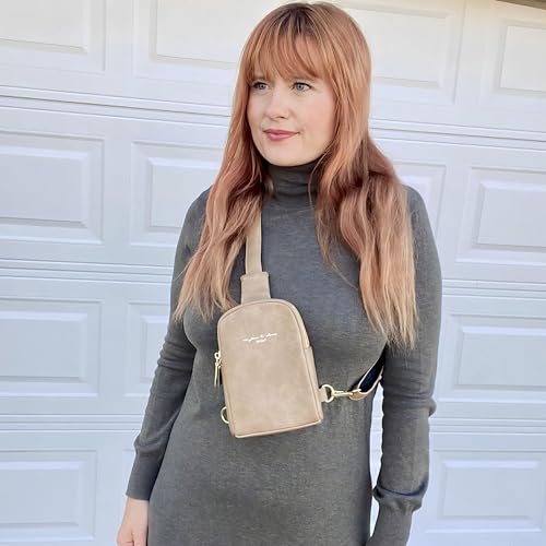 Haytijoe Small Anti Theft Crossbody Bag for Women Faux Leather Lightweight Sling Bags RFID Blocking Fanny Pack for Travel - color: Khaki