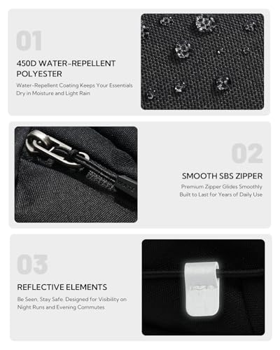 WATERFLY Small RFID Fanny Pack: 1.5L Slim Mini Anti-Theft Crossbody Waist Bag with Extender Strap, Water-Resistant Waist Pack for Men Women Travel Hiking Running-Black - color: Black