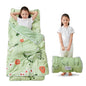 Lasoftan Toddler Nap Mat with Pillow and Blanket, Extra Large Rolled Napping Mats,Slumber Bags for Boys Girls,Kids Sleeping Bag for Daycare, Preschool Travel Camping - color: Green Butterfly