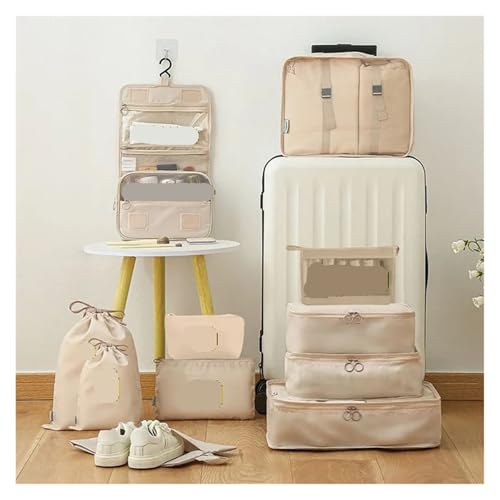 Travel Storage Bags Set - Packing Cubes Organizer for Clothes, Toiletries, and Shoes(11pcs Set Gray)