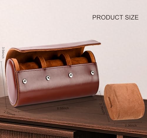 Watch Travel Case Hold 3 PCS Watches Travel Watch Case for Wristwatches & Smart Watches and Watch Travel Case for Men - size: 3 Slot