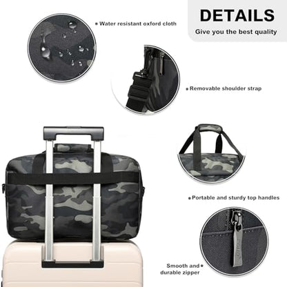Kono Travel Duffel 20L Under Seat Carry-On Sports Tote Gym Weekender Overnight Bag - 15.75"x9.84"x7.87" Camo - color: Camo, size: M(15.75in x 9.84in x 7.87in)-20L