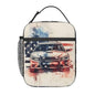 Insulated Lunch Box for Kids Boys Girls, Reusable Lunch Bag for School, Office, Work, Picnic, Travel, American Flag and Police Car Lunch Box - color: lunch box 91