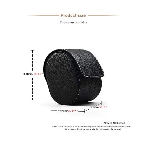 Oirlv Luxury Leather Watch Storage Box Travel Single Watch Case Jewelry Gift Box for Christmas Anniversary Birthday(Black) - color: Black