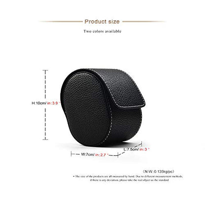 Oirlv Luxury Leather Watch Storage Box Travel Single Watch Case Jewelry Gift Box for Christmas Anniversary Birthday(Black) - color: Black