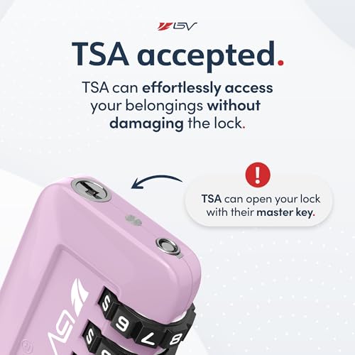 TSA Accepted Luggage Travel Lock, Set-Your-Own Combination Lock for School Gym Locker, Luggage Suitcase Baggage Locks, Filing Cabinets, Toolbox, Case (Purple, 4 Pack) - color: Purple, size: 4 Pack