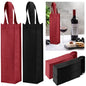 Abbylike 48 Pcs Colorful Wine Gift Bag Bulk Single Wine Bag Non Woven Wine Gift Bags Reusable Wine Bottle Bag with Handle for Christmas Party Holiday Birthday Wedding Birthday (Black, Wine Red) - color: Black, Wine Red