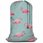 Swono Flamingo Bird Laundry Bag with Strap Machine Washable Large Dirty Clothes Organizer Retro Pink Flamingos Tropical Summer Animal Easy Fit Laundry Hamper or Basket, Pink Green - color: Flamingo Bird