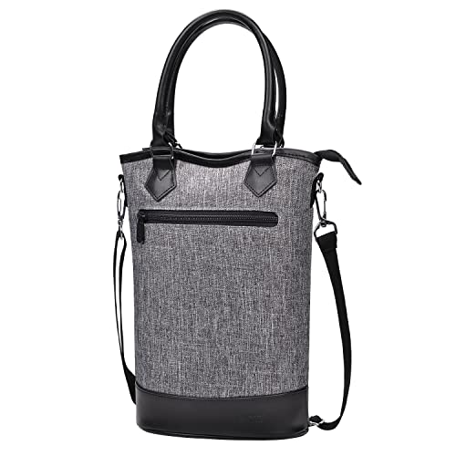 Tirrinia Insulated Wine Gift Carrier Tote - Travel Padded 2 Bottle Wine/Champagne Cooler Bag for Portable Wine Bottle Carrying Case, Women Men Event party, Gift for Wine Lovers - color: Grey