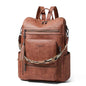 Shrrie Vegan Leather Laptop Backpack for Women 15.6 inch Work Backpack Fashion Travel Backpack Purse for Business College - color: 1 Nubuck Brown