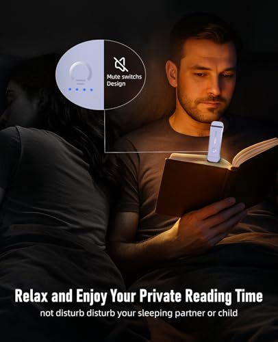 Book Reading Light,Silent Touch Books Lamp for Reading in Bed,Rechargeable Clip on Booklight with 3 Amber Colors & 7 LEDs Precise Dimming for Eye Caring Night Reading,Book Lovers,Kids,light lilac - color: Light Lilac