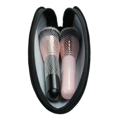 Aosbos Small Makeup Brush Holder Bag, 8.0 x 2.6 IN, Travel Cosmetic Pouch Organizer for Make Up Brush Traveling Case, Black Multi-Functional Pouch