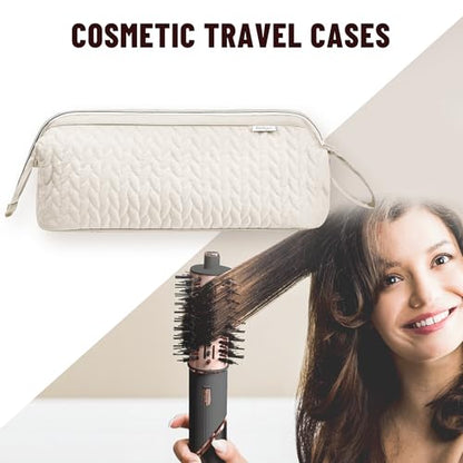 KarSyon Shark Flex Style Case for Dyson Airwrap Hair Dryer Brush Revlon Hair Tools Travel Bag Carrying Case Flat Curling Iron Organizer (Beige) - color: Beige