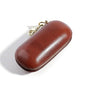 Leather eyeglass protective case - Portable travel sunglasses case - Suitable for both men and women - style: Zipper-brown