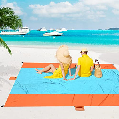 ACH Beach Blanket Waterproof Sandproof Extra Large Beach Mat Oversized 120"×108" Portable Lightweight Outdoor Family Mat for Indoor Outside Picnic Camping Hiking Travel