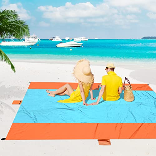 ACH Beach Blanket Waterproof Sandproof Extra Large Beach Mat Oversized 120"×108" Portable Lightweight Outdoor Family Mat for Indoor Outside Picnic Camping Hiking Travel