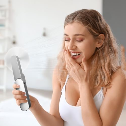 Portable mini handheld Fan, small Rechargeable Personal Fan for 9-15 Hours Runtime, Pocket Design for Travel/Women Essentials/vacation/beach/vacation/airplane/disney - color: White