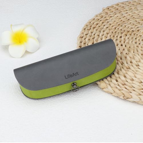 LifeArt Eyeglass Case Hard Shell, Portable Sunglass Case, Fashionable PU Leather Eyeglass Case, Lightweight - color: Banyuan_dark Grey
