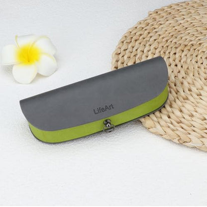 LifeArt Eyeglass Case Hard Shell, Portable Sunglass Case, Fashionable PU Leather Eyeglass Case, Lightweight - color: Banyuan_dark Grey