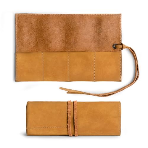 Hide & Drink, Leather Watch Roll Organizer Handmade from Full Grain Leather, Holds Up to 4 Watches, Easy Carry On Watchlover Storage (Old Tobacco) - color: Old Tobacco